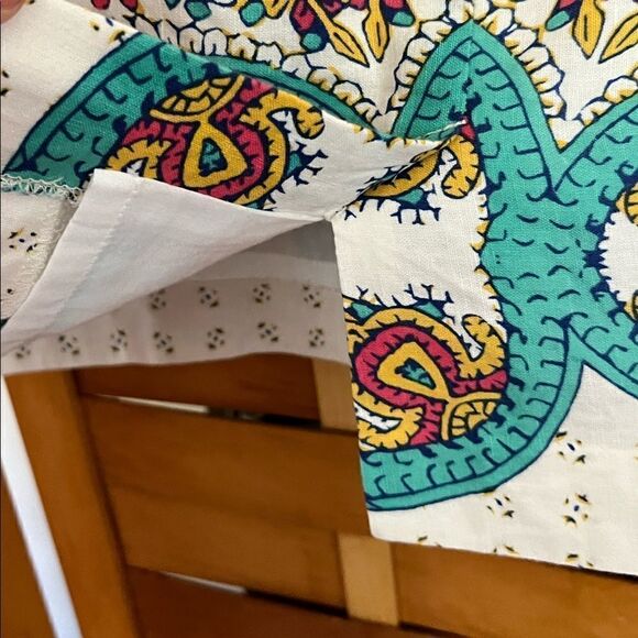 Lucy & Laurel Boho Linen Blend Flat Front Skirt with zipper back size 10 - Picture 4 of 10